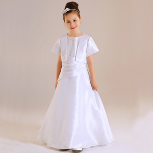 Robe de première communion blanche pour <span class=keywords><strong>fille</strong></span> D3739 avec boléro - Product Image 1