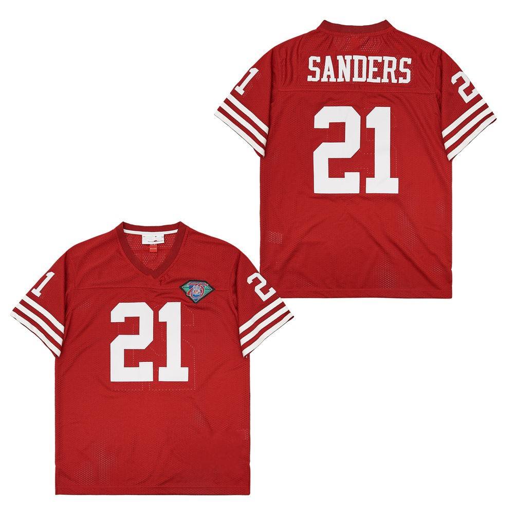 21 Deion Sanders jersey Red