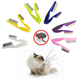 Eliminador de garrapatas para mascotas, peine cómodo de acero inoxidable MultiColor para el cuidado del pelo de perros y gatos, protege la eliminación de <span class=keywords><strong>piojos</strong></span> y pulgas - Product Image 1