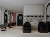 Comptoir de réception et présentoirs personnalisés de luxe pour salon de coiffure, pour la décoration de magasins de beauté professionnels