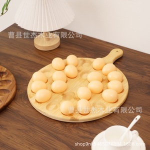 Mu Yujia Wooden Egg <b>Tray</b> With Handle Divided Compartments For Egg <b>Storage</b> - Product Image 3