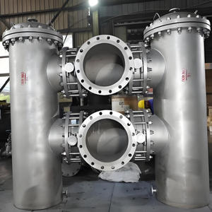 อุปกรณ์กรองอุตสาหกรรมแบบตะกร้าคู่ ความแม่นยำสูง ทำจากเหล็กกล้าคาร์บอนและสแตนเลส แบบอัตโนมัติเต็มรูปแบบ สองกระบอกกรอง - Product Image 5