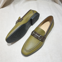Chaussures en cuir décontractées pour hommes, mocassins en cuir véritable avec fermoir, faits à la main, pour affaires et occasions décontractées, chaussures à enfiler haut de gamme