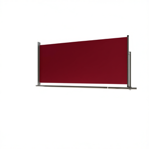 Auvent latéral rétractable rouge pour terrasse 100x300 cm, manuel, fixation murale, abri extérieur, cadre en aluminium, toile en polyester - Product Image 1