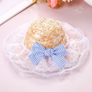 Sombrero de Paja Estilo Coreano de Moda, Sombrero de Granjero Elegante, Sombrero de Sol para Gatos con Lazo Retro y Lindo, Ideal para Exteriores - Product Image 2