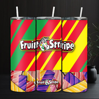Gobelet rétro rayé personnalisé de 20 oz, design bonbon coloré, avec paille et couvercle, best-seller, stock USA et livraison gratuite