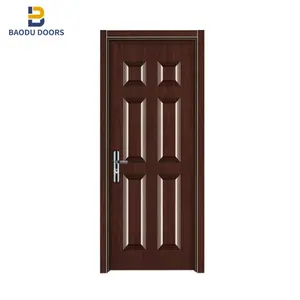 Decorative New Interior Security Doors Steel Sheet Both Side + Wood Skeleton + Inner Filling Swing Graphic Design Living Room BD