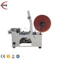 HZPK MT 50S Machine d'étiquetage semi-automatique de table pour bouteilles rondes en PET, scelleuse de canettes, date d'expiration, étiquette adhésive