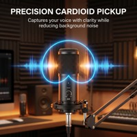 Microphone à condensateur USB professionnel M8 pour le jeu, le streaming, l'enregistrement de podcasts, microphone de studio haute fidélité pour PC