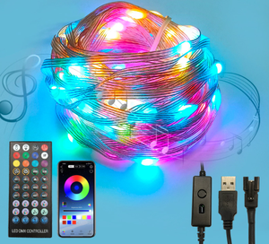 LED <span class=keywords><strong>Magic</strong></span> RGBW LED Strip <span class=keywords><strong>Light</strong></span> <span class=keywords><strong>String</strong></span> Aplicación móvil Control inteligente de luces de árbol de Navidad Luces decorativas para exteriores - Product Image 1