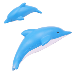 Benutzer definiertes Logo PU-Schaum Nettes Tier Delphin Form Stress Ball Reliever Weiches Squishy Squeeze Spielzeug für Jungen und Mädchen - Product Image 1
