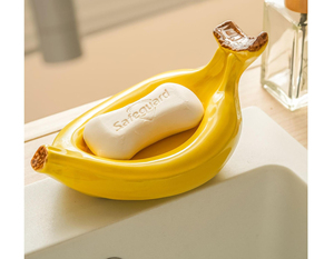 Jabonera <span class=keywords><strong>de</strong></span> Cerámica con Diseño <span class=keywords><strong>de</strong></span> Plátano, <span class=keywords><strong>de</strong></span> Lujo Discreto y Alta Gama, para Baño, Mueble <span class=keywords><strong>de</strong></span> Lavabo y Almacenamiento - Product Image 1