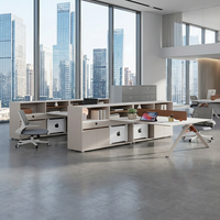Poste de travail de bureau individuel moderne en bois avec cloison de séparation et table, ensemble de mobilier pour employés, vente en gros