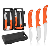 Ensemble de couteaux de chasse de camping de boucher portable d'extérieur 6 pièces
