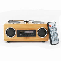 Haut-parleur portable sans fil Bluetooth en bambou Hi-Fi, rechargeable, décoration d'intérieur, haut-parleurs Bluetooth avec radio FM, cadeau d'entreprise