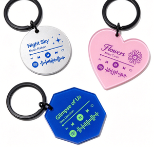 Llavero de metal personalizado al por mayor <span class=keywords><strong>con</strong></span> código musical, placa de canción, etiqueta de música <span class=keywords><strong>Spotify</strong></span>, nombre de canción y artista, ideal como regalo - Product Image 6