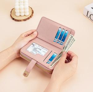 Portefeuille élégant et mignon multifonctionnel à fermeture éclair pour femmes, porte-cartes court populaire et porte-monnaie pour filles et dames - Product Image 2