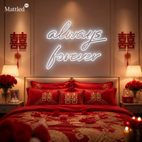 Enseigne néon personnalisée « Toujours et pour toujours », lumière LED néon, décoration murale romantique pour mariage, chambre à coucher, chambre de couple, prête à être expédiée