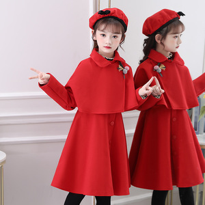 Nouvelle <span class=keywords><strong>robe</strong></span> sans manches en laine rouge de style coréen, ensemble de vêtements 3 pièces, <span class=keywords><strong>robe</strong></span> en laine d'<span class=keywords><strong>hiver</strong></span> pour bébés filles - Product Image 5