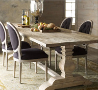 Ensemble table et chaises de ferme à chevalet 8 places en bois de noyer américain antique personnalisé