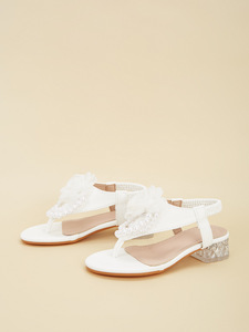 <span class=keywords><strong>Sandali</strong></span> con Tacco Alto per Bambine, Nuovo Stile con Perle e Fiori, <span class=keywords><strong>Sandali</strong></span> Casual alla Moda - Product Image 4