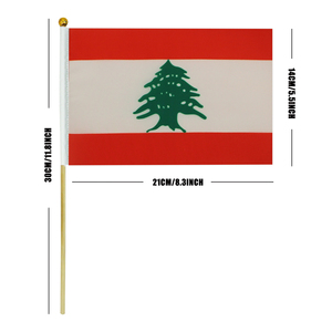 Bán Buôn 14*21Cm Lebanon Tay Vẫy Cờ Cờ Bán Nóng Toàn Cầu Các Nước Bao Gồm Thanh Gỗ Tùy Chỉnh Cờ - Product Image 2