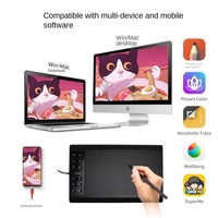 Tablette graphique professionnelle 10x6 pouces VIN1060Plus, 12 touches express, pilote intégré pour Windows et Mac, pour la peinture et la conception