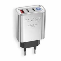 Cargador Rápido de 200W con 2 Puertos Tipo-C + USB, Cargador Rápido PD Tipo C para Teléfono Móvil con Cable de Carga USB C, Adaptador de Corriente USB-C de 200W