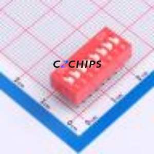 2.54-8P CJPB-H DIP Switch Through hole Component (THT) Switch Flat Toggle, Raised Type Single Pole Single Throw 8 PC Pin - Product Image 1