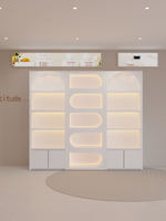Présentoir robuste en bois pour cosmétiques, organisateur de maquillage, étagère de rangement pour produits de beauté, vitrine de comptoir pour salon de manucure et magasin de détail