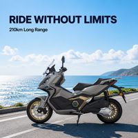 Moto électrique 13KW à couple élevé, 72V100Ah, autonomie de 210 km, vitesse de 120 km/h, pneus larges, freins à disque hydrauliques avant et arrière, moto électrique