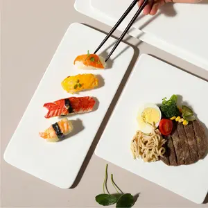 餐厅酒店陶瓷餐具陶瓷矩形餐盘套装寿司盘