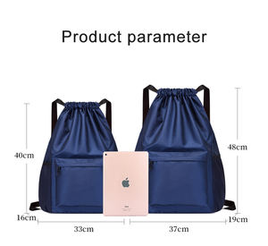 Sac à cordon de sport imperméable avec logo personnalisé du fournisseur, sac à dos de sport de plein air, sac à cordon décontracté, sacs de sport de gym à cordon - Product Image 2