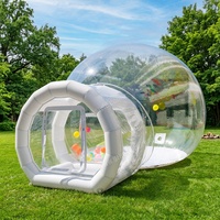 Maison à bulles transparente gonflable commerciale avec tunnel, piscine à balles imperméable pour enfants, idéale pour la location événementielle