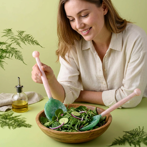 Juego de Servidores de Ensalada de Resina con Diseño a Rayas, Ecológicos y Aptos para Lavavajillas - Product Image 2