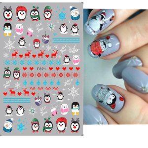 2023 NEWing Christmas Nail Sticker Penguin/ Santa/Deer Sliders Snowflakes Decal Tattoo F893 miglior adesivo per unghie di natale nel 2023 - Product Image 2