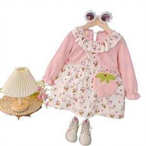 Nuevo Estilo Otoño 2025, Vestido <span class=keywords><strong>de</strong></span> Princesa Estilo Occidental para Bebés y Niñas, Tela <span class=keywords><strong>de</strong></span> Mezcla <span class=keywords><strong>de</strong></span> Algodón, Ropa Infantil - Product Image 1