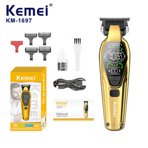 Cortadora de Cabello Digital Kemei KM 1697, Cuerpo de Aleación de Aluminio, Motor con Acabado Cepillado, 7000-9000 RPM, Carga USB - Product Image 5