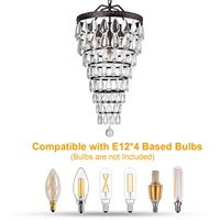 Ampoule E14 lustre en hélice en laiton Antique en forme de goutte d'eau en cristal