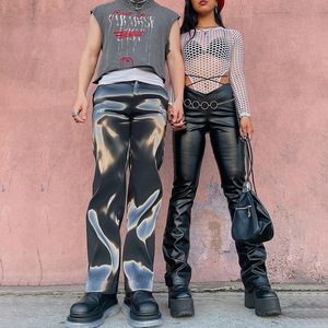 <span class=keywords><strong>Pantaloni</strong></span> a svasatura <span class=keywords><strong>in</strong></span> <span class=keywords><strong>pelle</strong></span> sintetica a forma di V <span class=keywords><strong>in</strong></span> vita <span class=keywords><strong>con</strong></span> lacci <span class=keywords><strong>pantaloni</strong></span> di <span class=keywords><strong>pelle</strong></span> ad alta elasticità da donna - Product Image 4