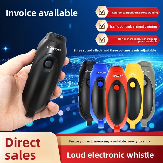 LUKASUN Electronic Whistle for Referees Model 096275 Three Sound Effects Switchable Volume Levels Super Long Battery Life