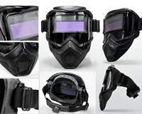 Casque de soudage professionnel à obscurcissement automatique, grande zone de vision, alimenté par énergie solaire, casque de soudage couleur réelle pour MIG TIG MMA