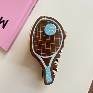 Acetate Hair Claw Creative Fun Tennis Racket Accessory Cartoon Design 10cm for Women Eco-Friendly European American Style - Product Image 2