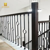Balustres d'escalier en fer forgé pour villa moderne, doubles cercles, faciles à installer