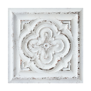 Plaque de plafond en PVC gaufré effet étain, imperméable, 10 mm, pour chambre d'hôtel, salle de bain, couleur blanc doré vieilli PL36 - Product Image 5