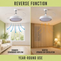 Ventilateur de plafond intelligent avec lumière, hauteur réglable, alimentation CA, taille moyenne, pour salon et chambre à coucher
