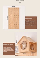 Structure murale pour chat en bois massif avec panneau perforé, style mural, sans perçage, nid pour chat intégré et trampoline