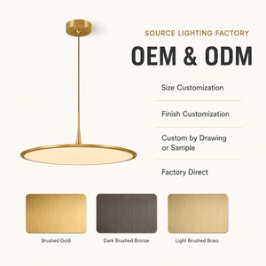 Modern Minimalist Disc Pendant Light <b>LED</b> Acrylic <b>Diffuser</b> Brushed Metal Ceiling Hanging Lamp Custom OEM ODM <b>lighting</b> factory - Product Image 6