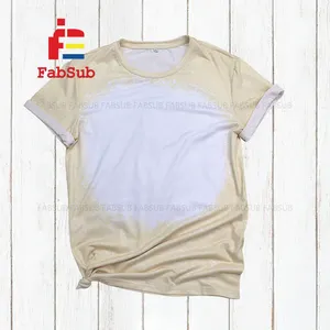 T-shirts à manches courtes en coton avec impression de sublimation en polyester, chemises à manches courtes au design blanchi pour tout-petits adultes