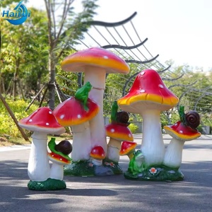 Sculpture de champignon en fibre de verre fantaisie en forme de <span class=keywords><strong>pizza</strong></span> - Peinte à la main - Décoration pour jardin féerique et aire de jeux - Product Image 2